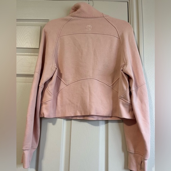 Lululemon Scuba Oversized Cropped Half Zip In Peach Satin Women’s Size XS/S - Picture 3 of 10